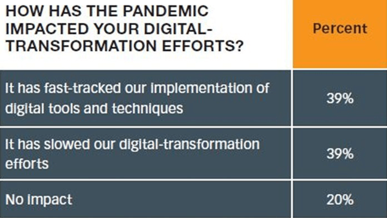 How has the pandemic affected your digital transformation efforts?