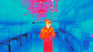Thermal image of maintenance worker