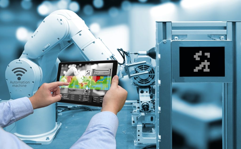 Tablet showing predictive maintenance augmented reality